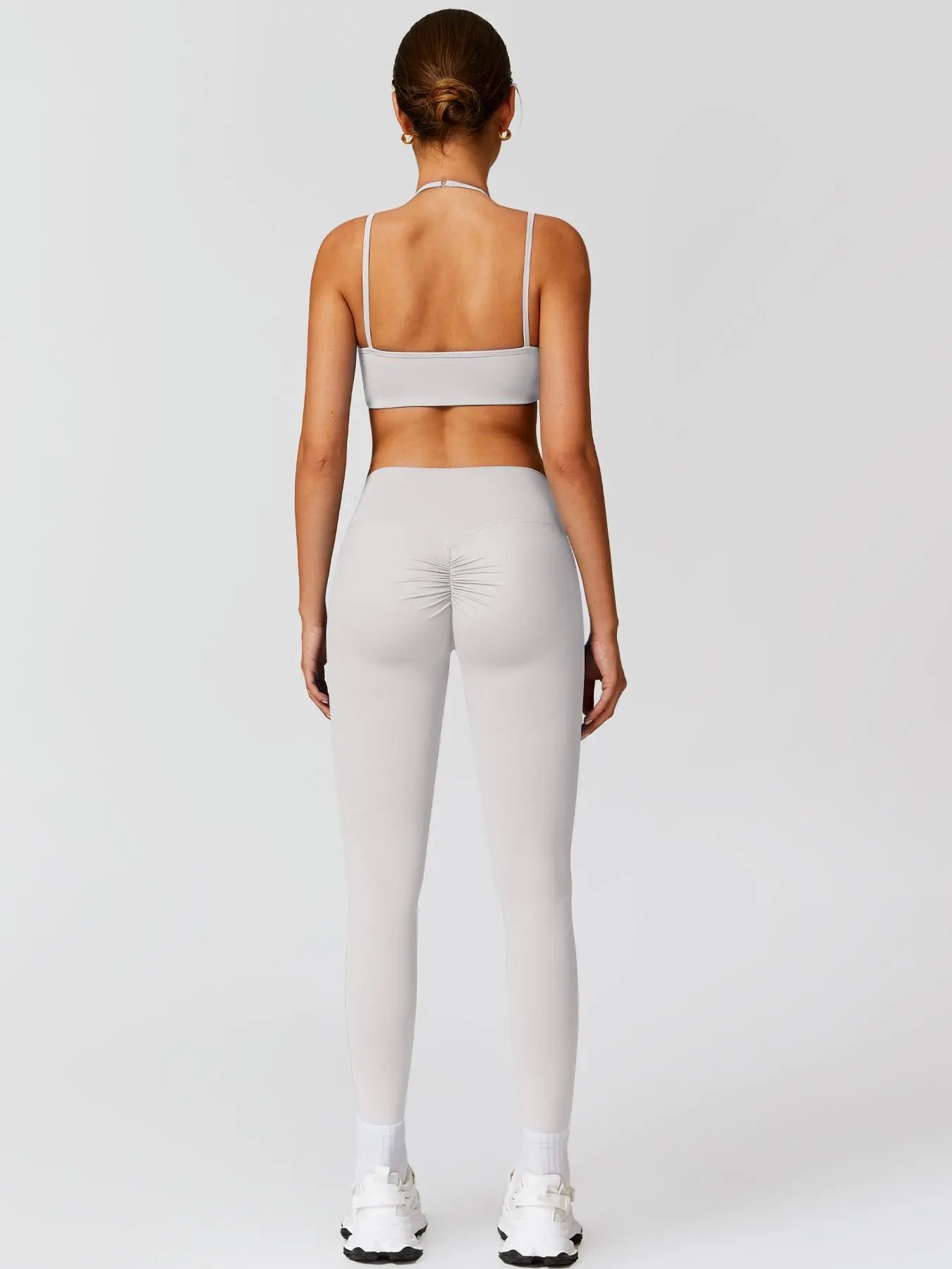 Women'S Sports Bra Pants Set Detachable Chest Cushion Hip Lifting All Season Tight Yoga Suit Golf Tennis Outdoor Running Cycling Hiking Walking Gym Sports Training Fashionable and Versatile Workout Running Clothes